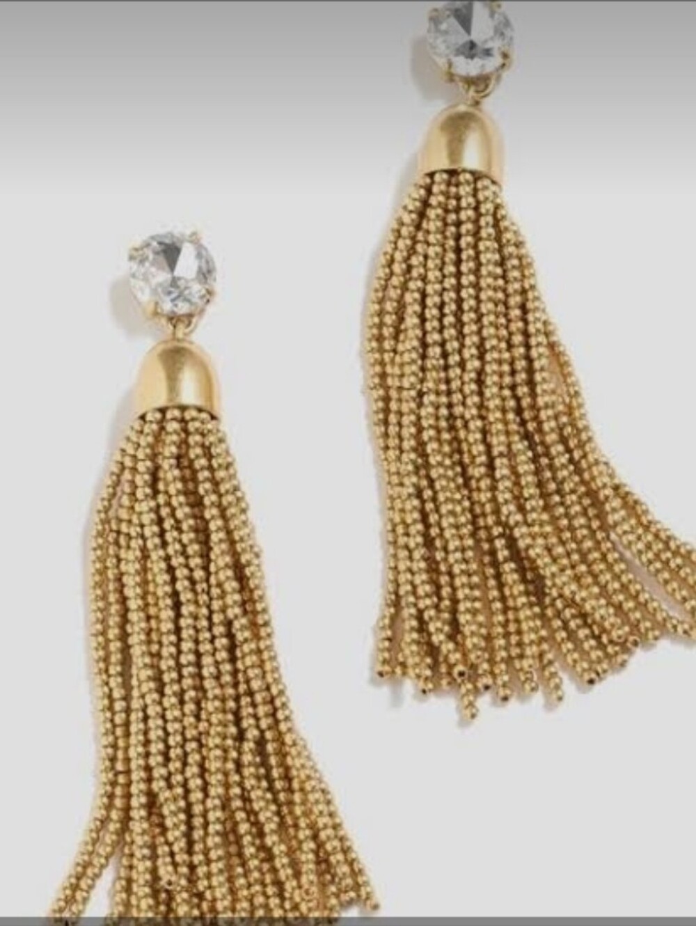 J.Crew Gold Beaded Tassel Earrings